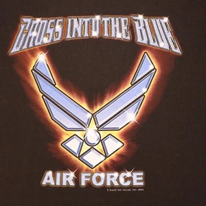 US Air Force T-Shirt "Cross Into The Blue" schwarz Large Vintage 2005 y2k USA - Bild 1 von 11