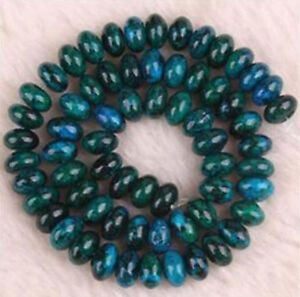 Beauty 5x8MM Natural Green Azurite Chrysocolla Abacus Loose Beads Gems 15" AAA