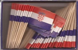 Box of 100 Croatia Toothpick Flags, 100 Small Mini Croatian Flag Cupcake Picks - Picture 1 of 1