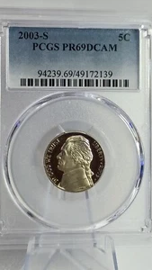 2003-S Jefferson Nickel PCGS PR69DCAM #139 Transparent Pricing - Picture 1 of 2