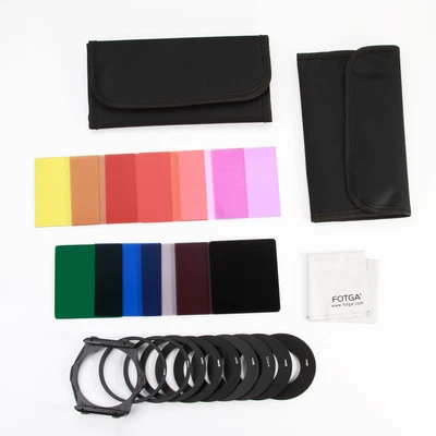 11pcs ND2 ND4 ND8 Square Color Filter Set + 9pcs Ring Adapter for Cokin P Series - Image 1 of 4