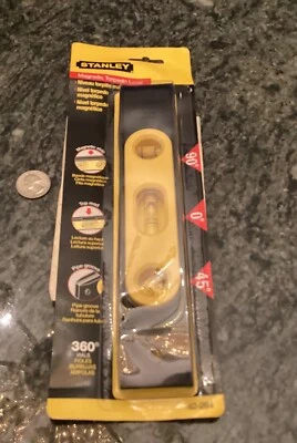 stanley magnetic torpedo level 90 0 45 360 vials top read 42-264 pipe groove - Image 1 of 4