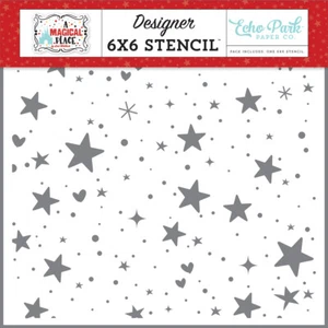 Echo Park Paper A MAGICAL PLACE 6x6 Stencil - Hearts & Stars - Imagen 1 de 1