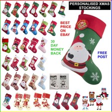 Christmas STOCKINGS Personalised Embroidered Xmas Sacks ADD YOUR NAME Santa