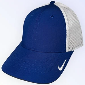 New Nike Legacy 91 Dri-Fit Golf Hat Blue & White Small / Medium Mesh Flexfit Uni - Picture 1 of 10