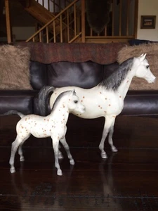 Vintage Breyer Ara-Appaloosa Arabian Mare #873 & Foal #874 USA 1993-1994 - Picture 1 of 10