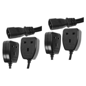 2 Count Connector Plug Iec Power Cable Extension Cord for Computers - Afbeelding 1 van 12