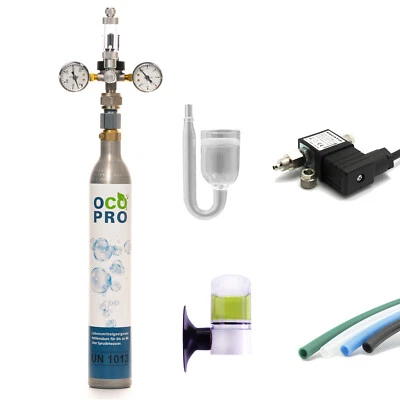 OCOPRO CO2 Anlage für SodaStream 425/450g Zylinder mit 3in1 Druckminderer