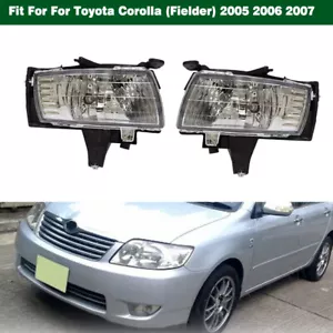 Pair Front Fog Lights Lamp Halogen Wire Kit For Toyota Corolla Fielder 2005-2007 - Foto 1 di 9