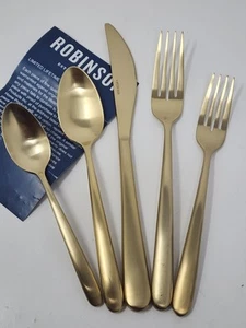 Robinson Satin Valley Falls Champagne 5 Piece Place Setting Stainless Flatware - Picture 1 of 15