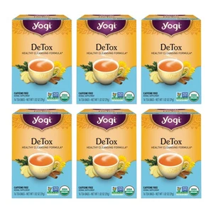 Yogi Tea DeTox Tea - 16 Tea Bags per Pack (6 Packs) - Organic Detox Tea for D... - Picture 1 of 6