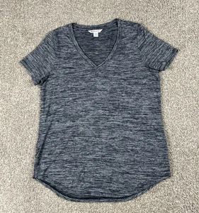 Athleta Top Womens Large Gray Heather Breezy Scoop V Neck Tee Athletic Casual - Picture 1 of 9