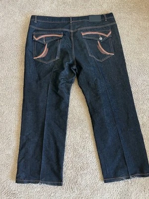 Jeans Chams Y2K Negros 46x30" Adornados Para Hombre Sueltos Hip Hop Denim Foto 1 de 4