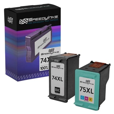 Сменные чернила для HP 74XL CB336WN и HP 75XL CB338WN: 1 черные и 1 цвет 2 шт. - Изображение 1 из 4