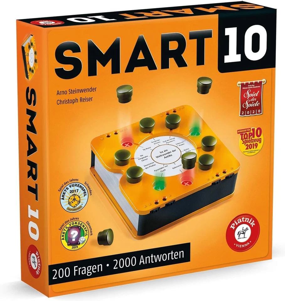 PIATNIK DEUTSCHLAND GMBH Piatnik 7167 - Smart 10 Brettspiel Wer ist der Quizkönig Wissenfragen von A - Z