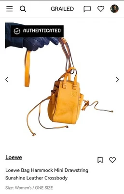 Loewe Bag Hammock Mini Drawstring Sunshine Leather Crossbody - Image 1 of 4