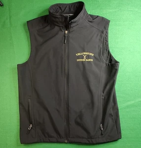 Yellowstone Weste schwarz Baumwollmischung gefüttert bestickt Logo neu mit Etikett Größe L - Bild 1 von 8