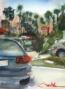 In-N-Out Harbor Blvd. : Signed LE Art Print: Sandra Watercolors™ California - Picture 1 of 1
