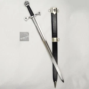 Hand Forged High Carbon Steel Knights Templar Sword Sharp Viking Sword Medieval - Picture 1 of 5