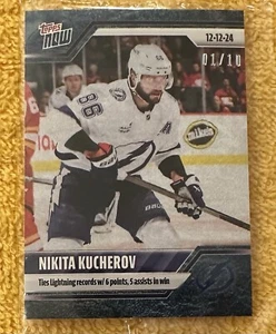 2024-25 NHL TOPPS NOW® Sticker #60 🏒 Nikita Kucherov 🏒 Lightning BLUE ICE 1/10 - Picture 1 of 8