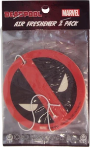 Air Freshener - Deadpool Face Logo Comic Marvel Movie Gift Car #67519 - SET OF 2 - Picture 1 of 2