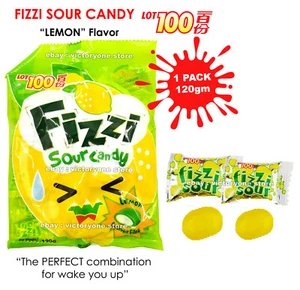 Dulce LOTE 100 Fizzi Sour Candy Sabor Limón Combinación Perfecta 1 Paquete 120 gramos - Imagen 1 de 4