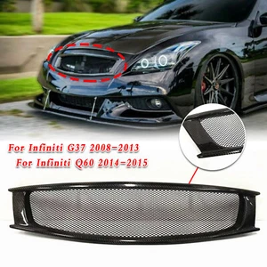 Carbon Fiber Front Bumper Grille For 2008-2013 2009 Infiniti G37 2014-2015 Q60 - Picture 1 of 10