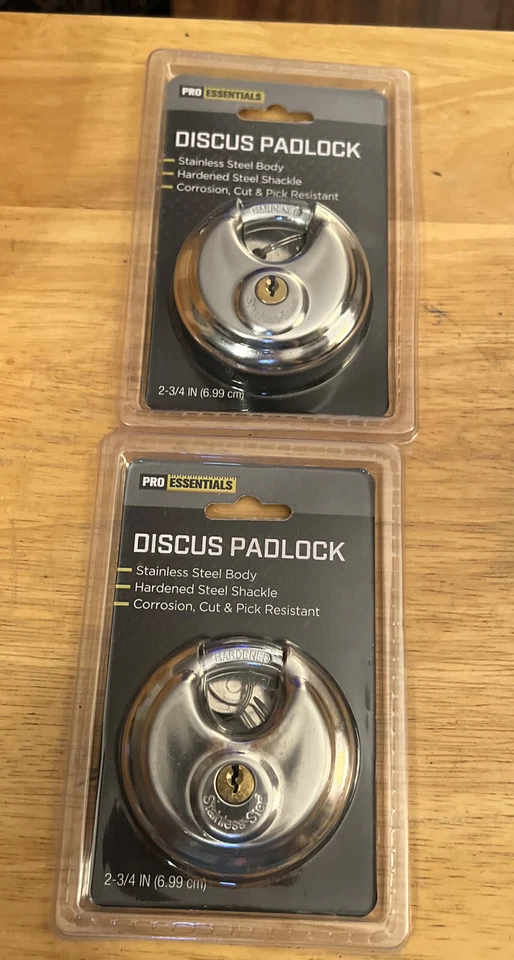 DISCUS PADLOCK STAINLESS STEEL BODY, HARDENED STEEL SHACKLE COROSION RES - Image 1 of 1