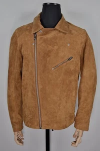 Jack & Jones Jordane Biker Jacket Leather Brown Men's size XL - Picture 1 of 11