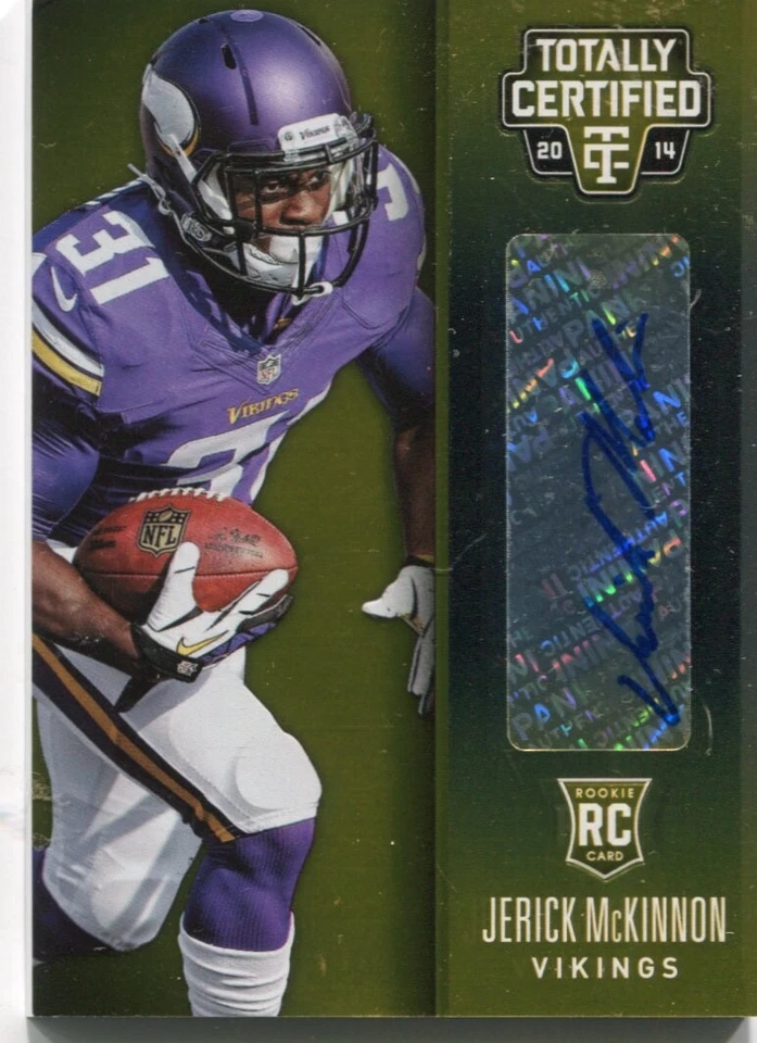 2014 Totally Certified  JERICK McKINNON  Gold Autograph Rookie  CHIEFS #d 01/10 - Image 1 of 1