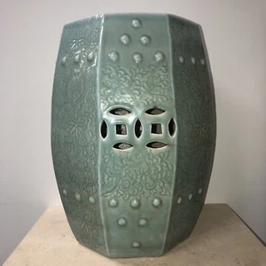 Antique/ Vintage Chinese Celadon Octagonal Garden Seat Height : 17 1/2" - Picture 1 of 9