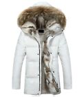 Women Winter Duck Down Fleece Hooded Fur Collar Jacket Coat Long Parka Outerwear