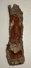Cottonwood Bark Hand Carved Native American Image Signed Wall Hanging