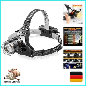 Lampada Frontale LED Ricaricabile,Super Luminosa 50000 Lumen 6 Modalità LED,Sensore e R... - Foto 1 di 10