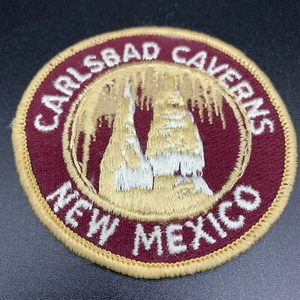 CARLSBAD CAVERNS New Mexico Vintage Caving Souvenir Round Embroidered Patch - Picture 1 of 3