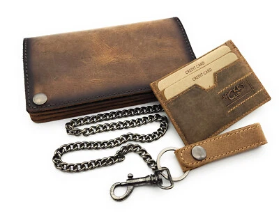 JOCKEY CLUB echt Leder Biker Geldbörse m Kette Portemonnaie Geldbeutel Trucker RFID Blocker