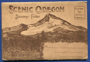 Scenic Oregon Brown Covers 1910s Columbia River Mt Hood postcard folder PF656 - Picture 1 of 3