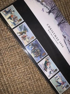 Royal Mail 1990 Christmas First Day Cover Set Of 5 Stamps In Original Pack - Picture 1 of 5