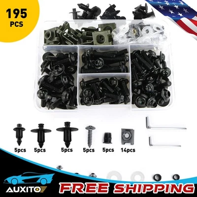 Complete Fairing Screws Bolt Kit For Ninja Kawasaki ZX6R 7R ZX9R ZX12R Black USA - Image 1 of 4
