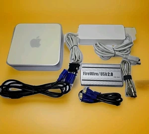 Apple Mac Mini G4 A1103 2005 Retro Desktop + Power Adapter + Cables + Enclosure - Zdjęcie 1 z 16