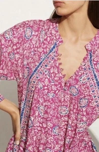 NWT Natalie Martin Maxi Boho Dress Small Lavender Pink 100% Silk - Picture 1 of 5