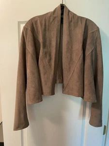 BCBG MaxAzari Faux Suede Cropped Jacket Sz Med - Picture 1 of 10
