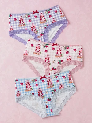 Women's Strawberry Shortcake Cartoon Cute Licensed Brief Panties - Pack of 3 - Image 1 of 4