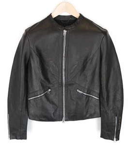 REPLAY Men'S Jacket S Black Leather Single Zipped RRP€399 - Picture 1 of 15