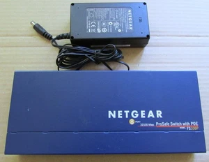 Netgear ProSafe FS108P PoE Switch Blue 8-Ports 10/100 Mbps with AC Power Adapter - Picture 1 of 4