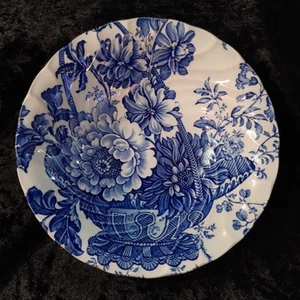 Charlotte ROYAL CROWNFORD BURLEIGH  CACLICO BLUE WHITE bowl A - Picture 1 of 4