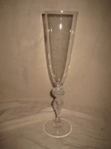 Alan Goldfarb Blown Glass Venetian Style 12" Tall Wine Glass Flute 1995 - Picture 1 of 7