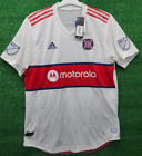 NEW Chicago Fire MLS 2019 White Adidas Climalite Soccer Jersey Mens Large