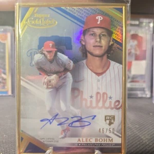 2021 Topps Gold Label Alec Bohm Gold Framed Rookie Auto #FA-AB Phillies # 29/50 - Picture 1 of 4