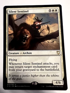 MTG Magic The Gathering Commander 2018 Silent Sentinel Rare LP - Picture 1 of 2